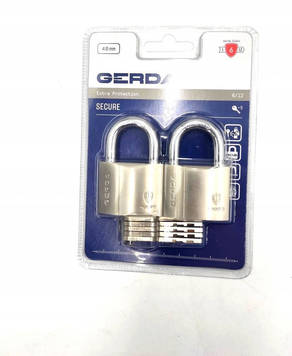 Gerda SECURE KSWS S40 Zestaw 2-twins kłódek mosiężnych n