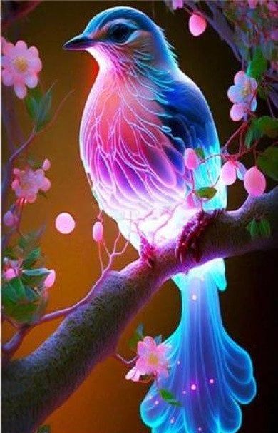 Norimpex Diamentowa mozaika Ptak magiczny świecący 30x40cm 2000396