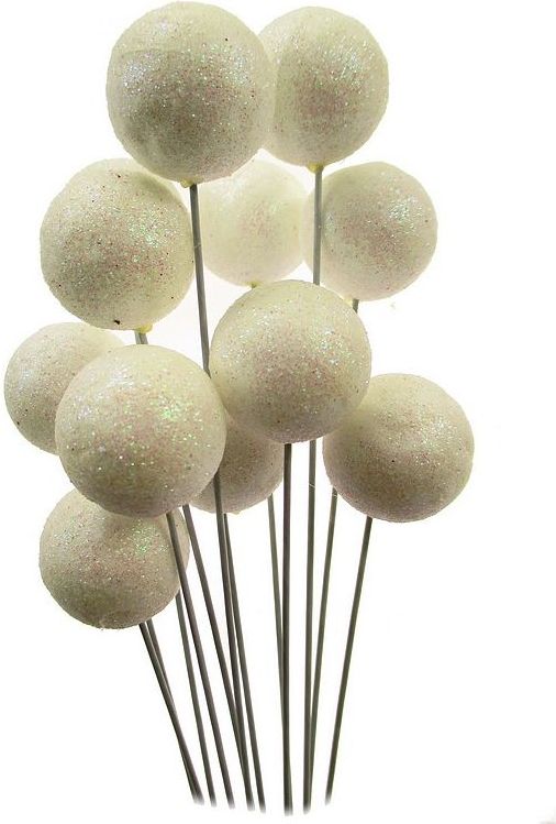 Titanum Dekoracje kulki na piku żółte 24szt. 1.2cm