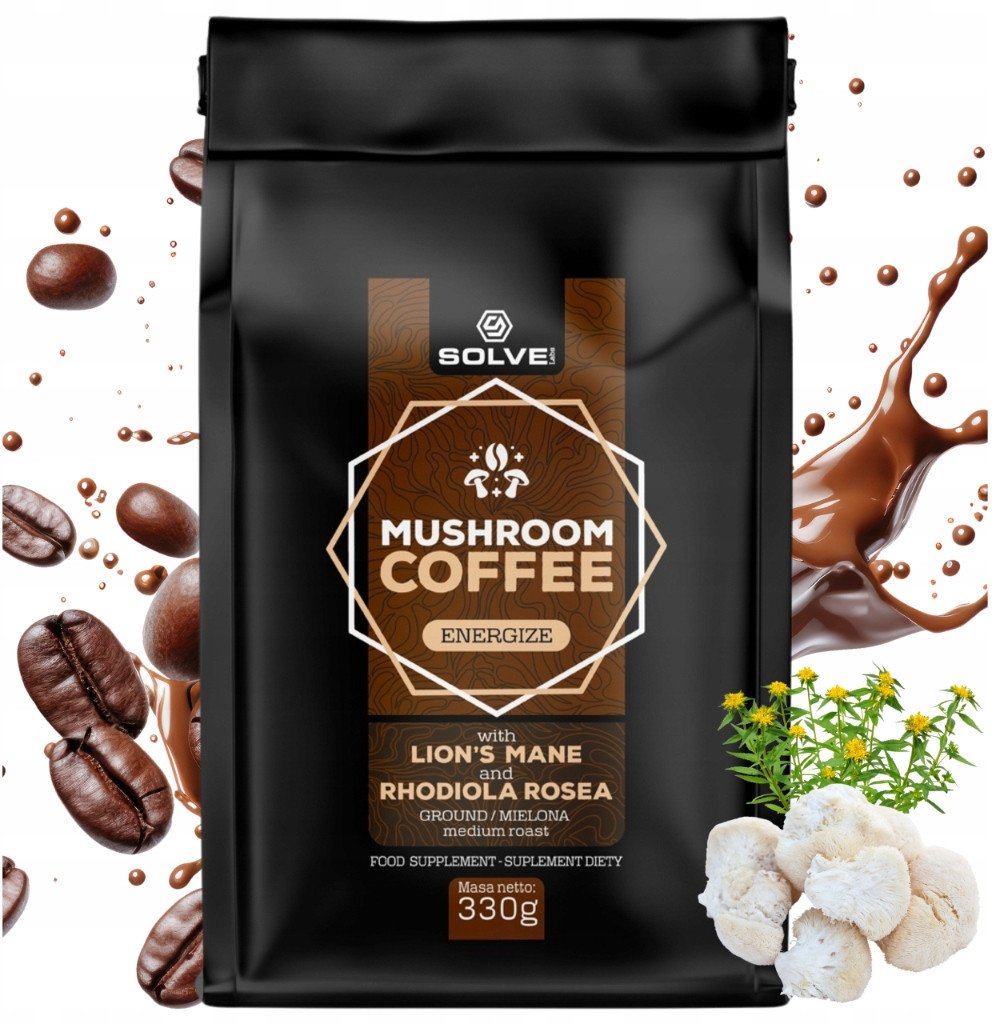 Solve Labs Mushroom Coffee 330g Lion's mane + Rhodiola one size