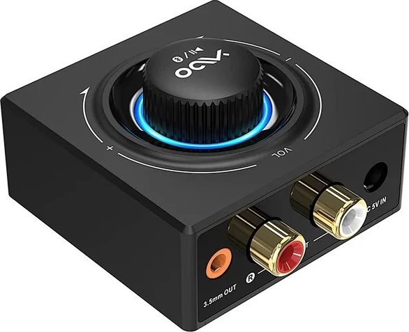 Wzmacniacz słuchawkowy 1Mii Wydajny Odbiornik audio Bluetooth do głośników muzyki samochodu 5.0 50m wielofunkcyjne pokrętło