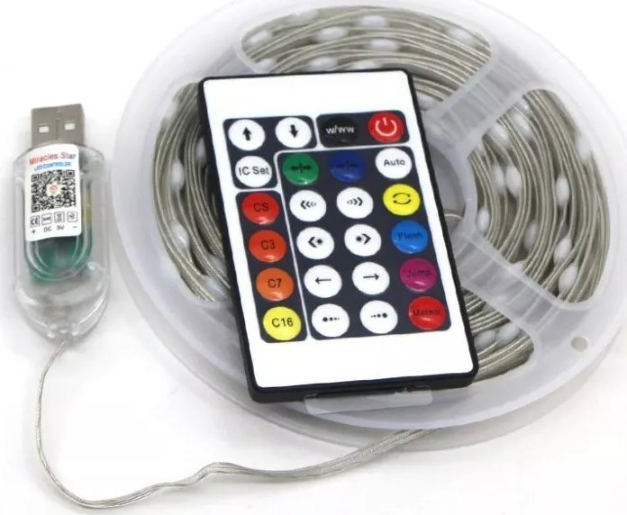 Masterled Lampki choinkowe 100led barwny sznur 10m do oplatania 5VUSB pilot BT Lampki choinkowe 100led barwny sznur 10m do oplatania 5VUSB pilot BT