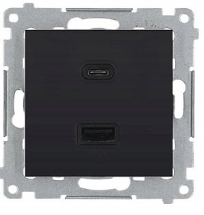 Simon 54 Ładowarka USB C+A (moduł), 30 W, 230V czarny DEC2CAQ.01/49