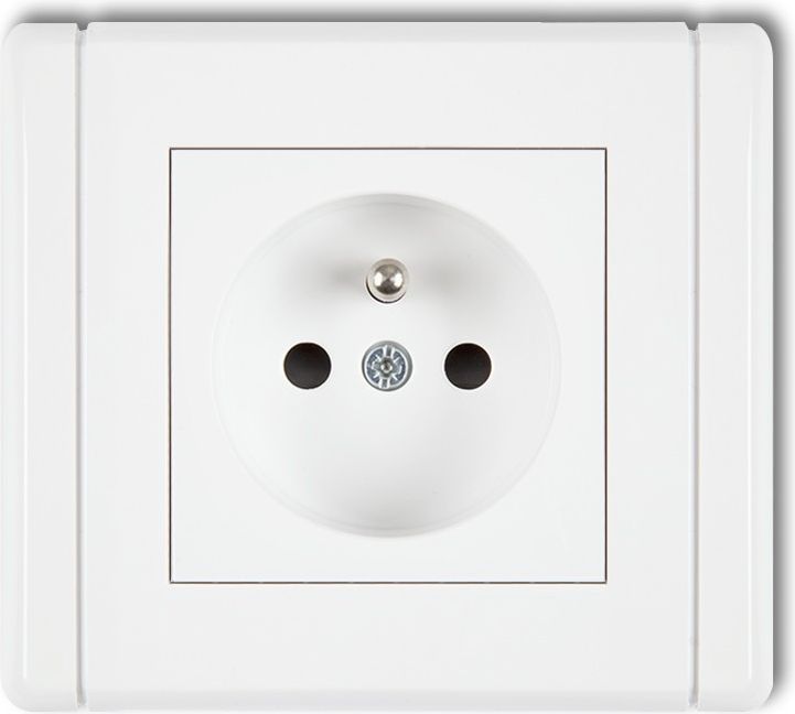 Karlik Gniazdo pojedyncze Flexi z/u 2P+Z biały (FGP-1z)