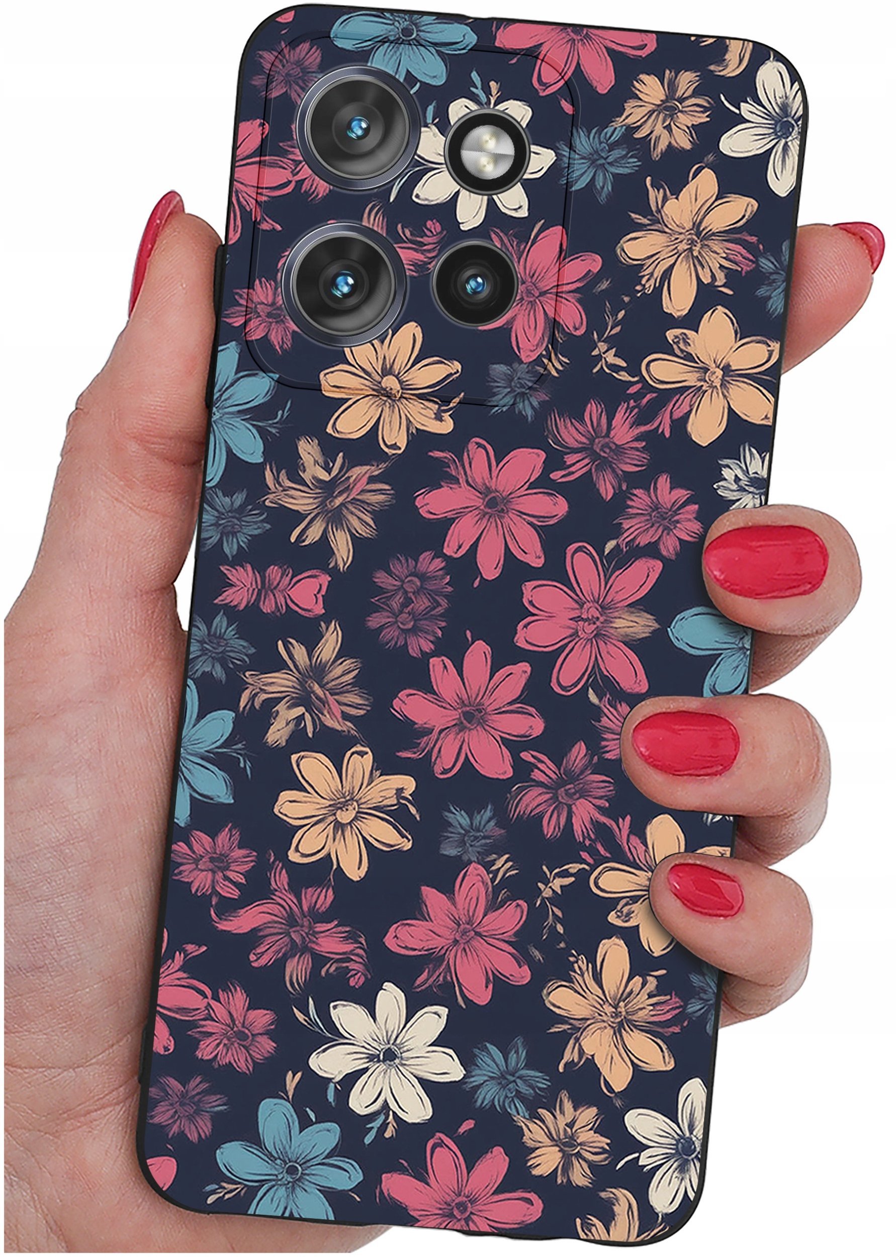 Etui do Motorola Moto EDGE 50 Neo WZORY |SILIKONOWE MATT CASE + SZKŁO 9H