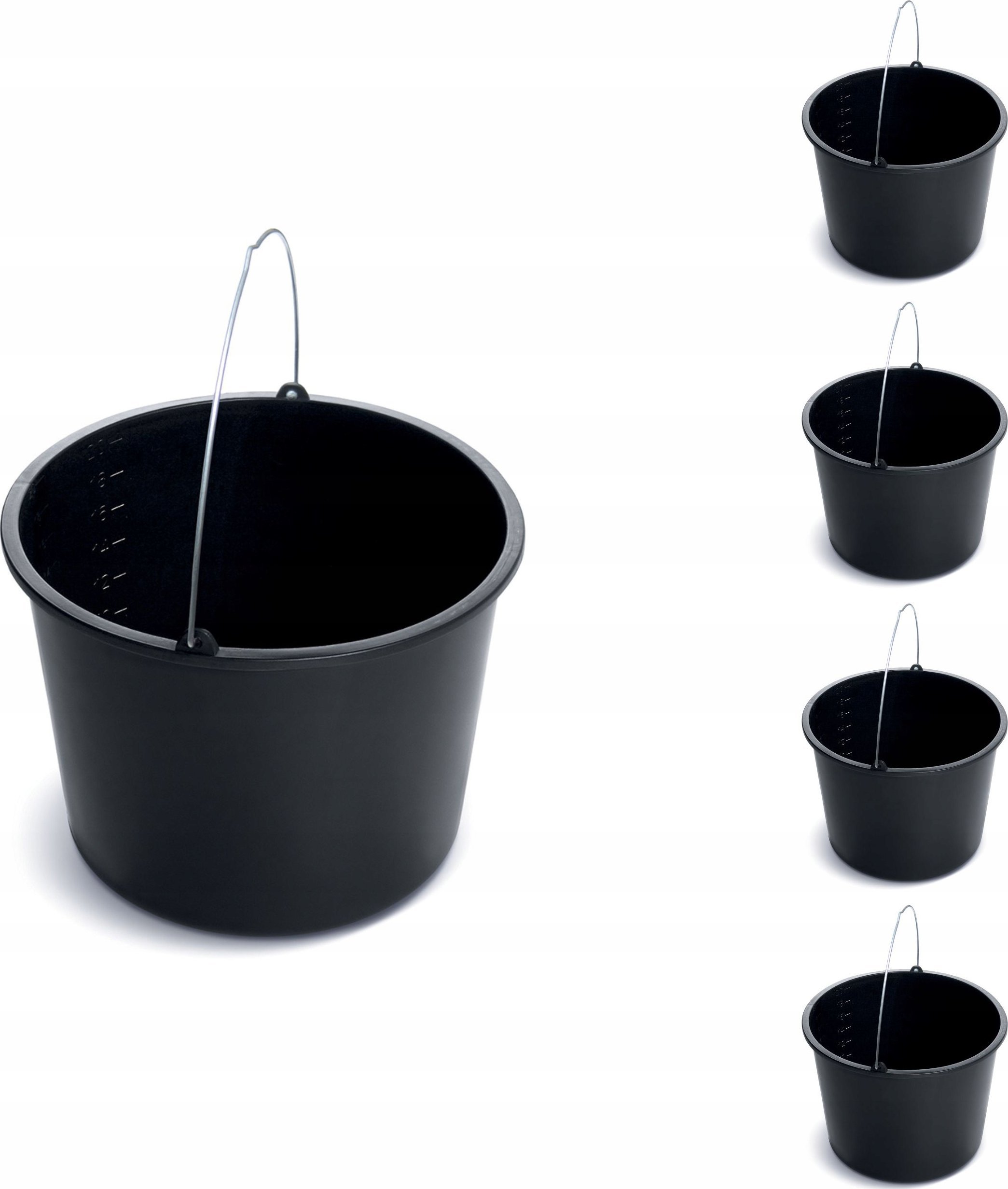 5x Wiadro budowlane 20l Gospodarcze plastikowe