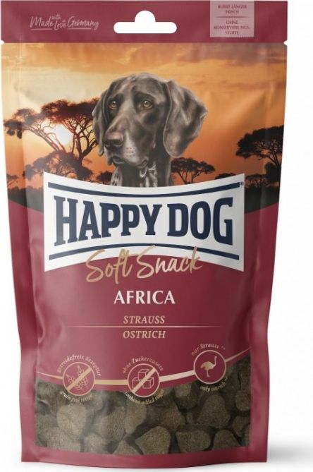 Happy Dog Soft Snack Afryka, przysmak dla psów dorosłych do 10 kg, struś, 100g, saszetka