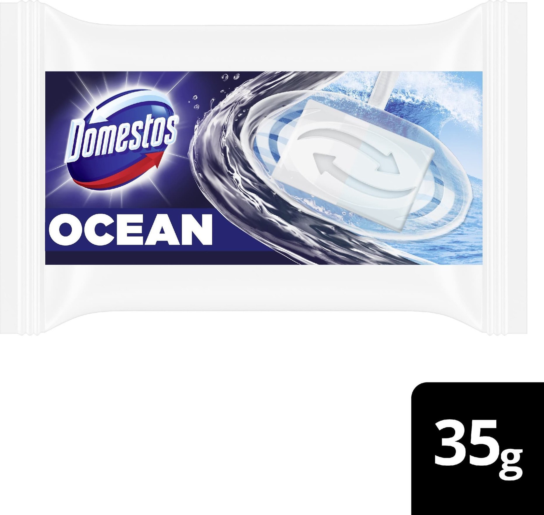 Unilever DOMESTOS Power Ocean Kostka zapachowa do WC 3w1 - zapas 35 g