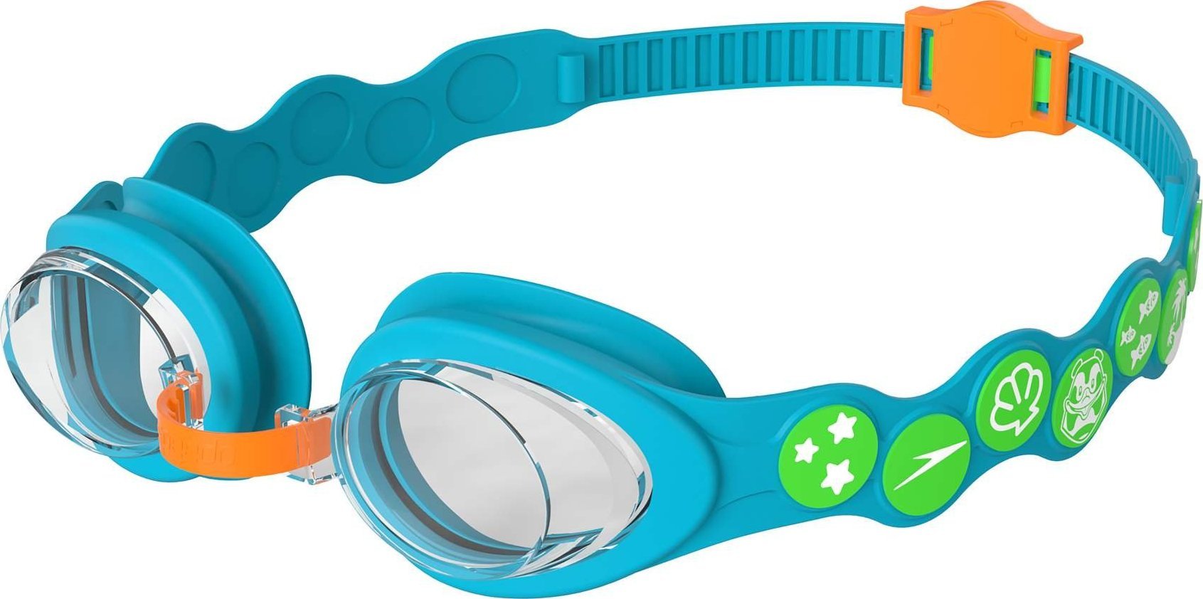 Speedo Okulary Pływackie Junior Sea Squad Blue/Orange