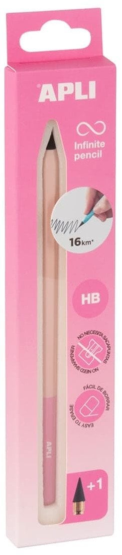 Ołówek wieczny APLI Infinite Nordic, HB, 1 szt., pudełko kartonowe z zawieszką, różowy