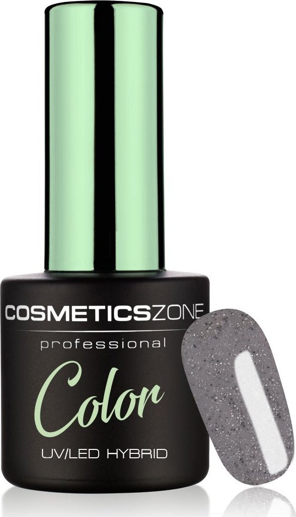 Cosmetics Zone Lakier hybrydowy hipo miętowy z czarnymi drobinkami K002 - Mint&Choc