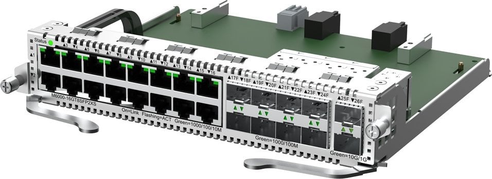 Reyee Zarządzalny Moduł | L3 | 16 portów 1Gbit + 8 portów SFP 1Gbit + 2 porty Uplink SFP+ LC 10Gbit | Do switcha modularnego RG-NBS6002 (M6000-16GT8SF