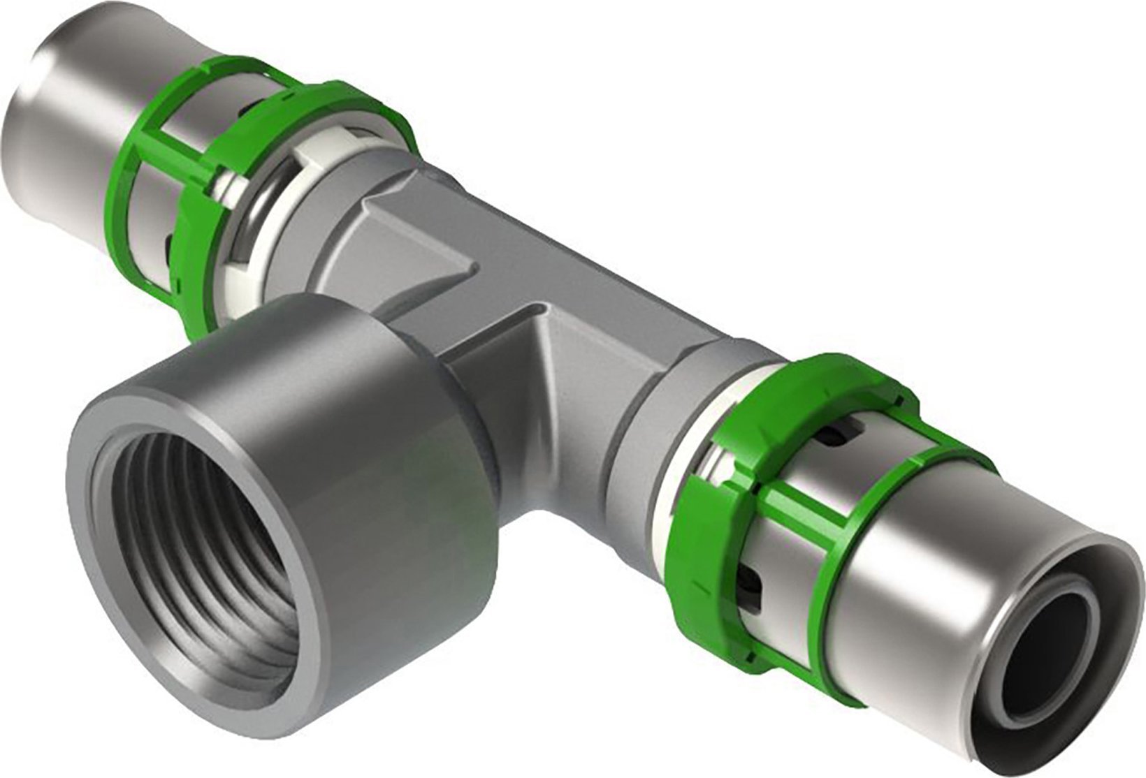 Trójnik GW zaprasowywany MultiSkin mosiądz/cynowany 26x3/4x26