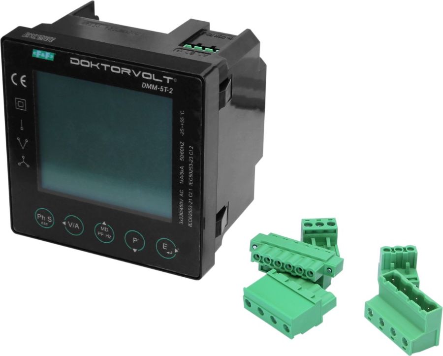 Doktorvolt Wielofunkcyjny wskaźnik parametrów sieci Jednofazowy i trójfazowy 3x230V / 400V AC DMM-5T-2 Doktorvolt 3028