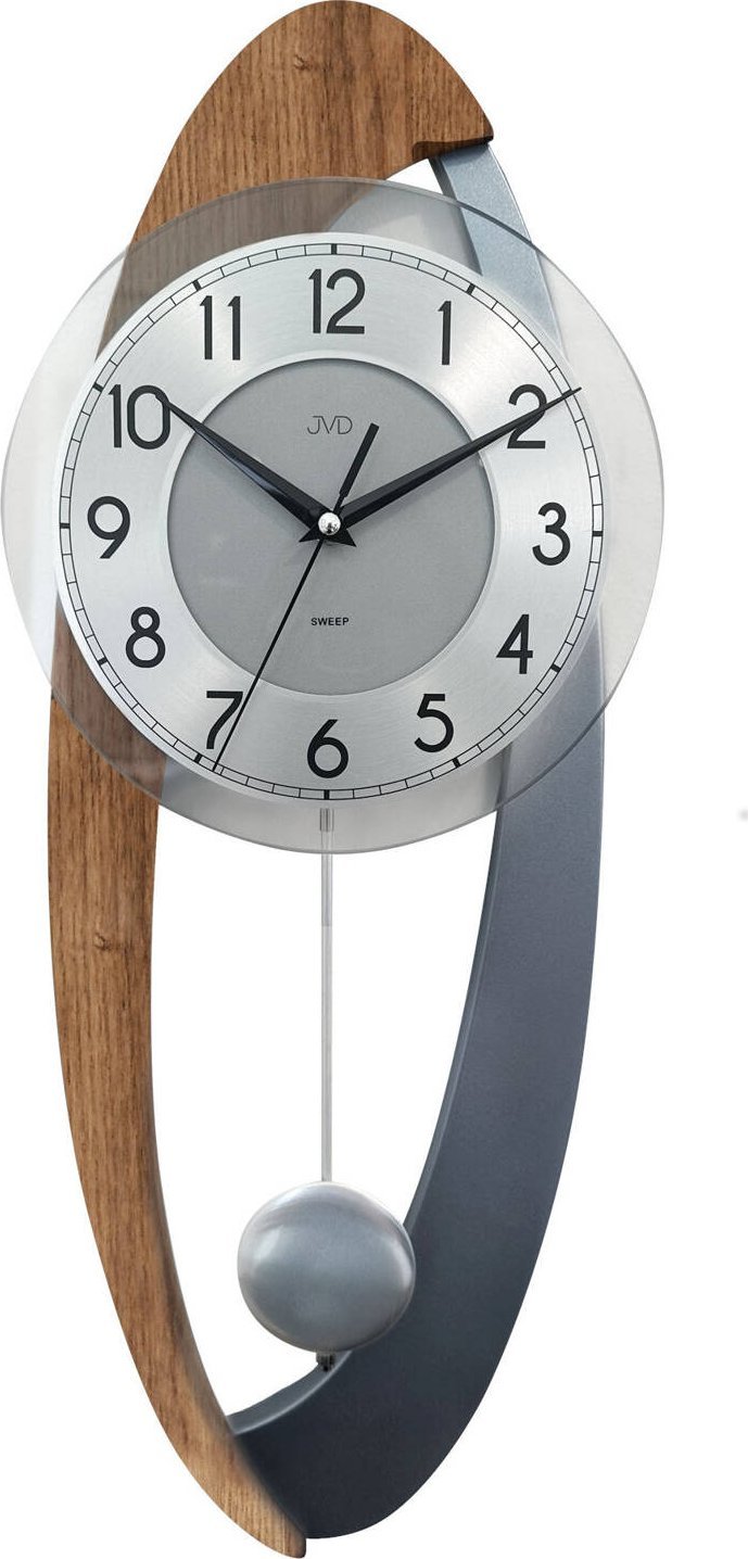 Zegar ścienny z wahadłem JVD NS11004.78 cichy mechanizm 22 x 59 cm .