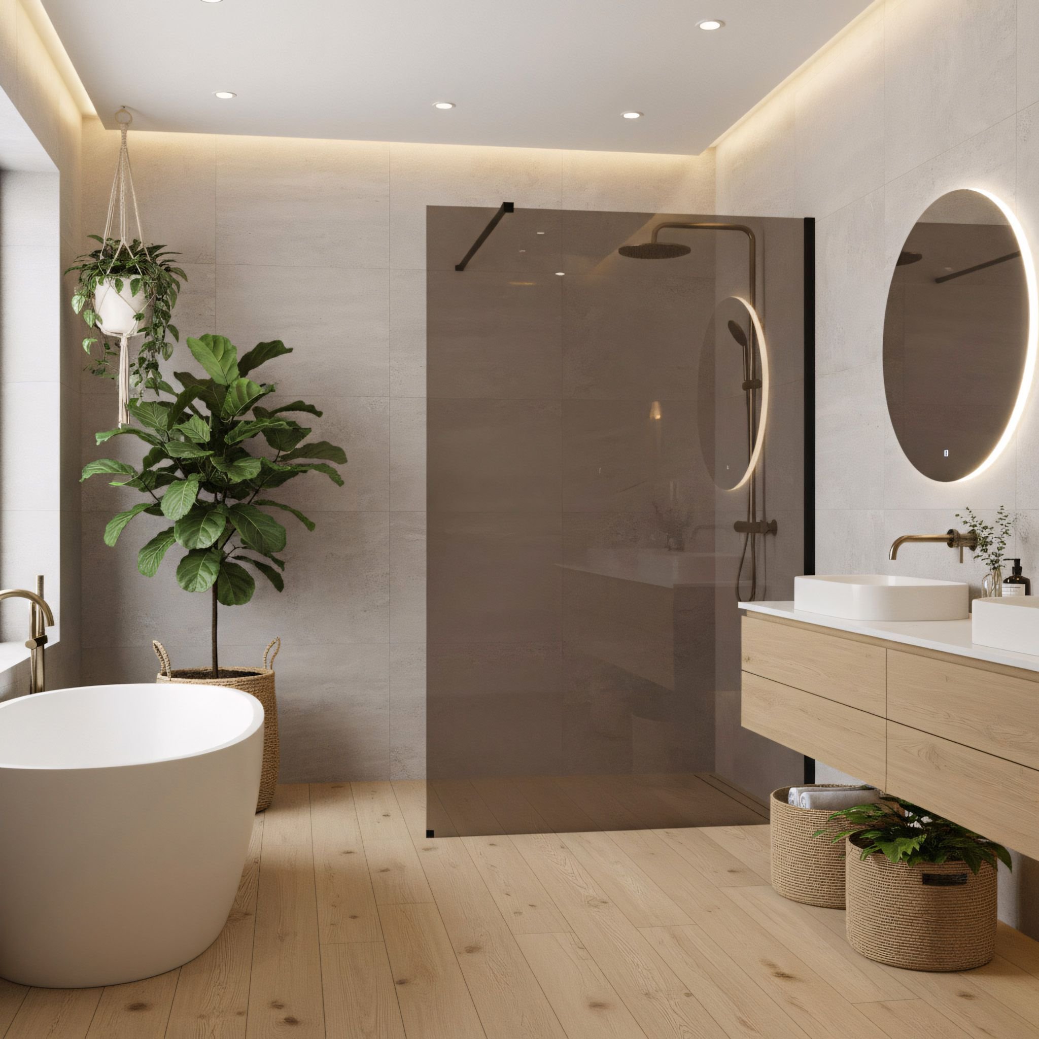 Rea Kabina prysznicowa Walk-In Flexi Brown / Black 120