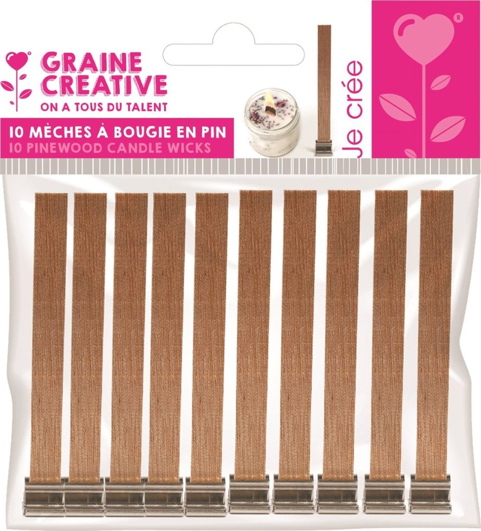 Graine Creative Knoty drewniane do świec 13x130 mm 10szt