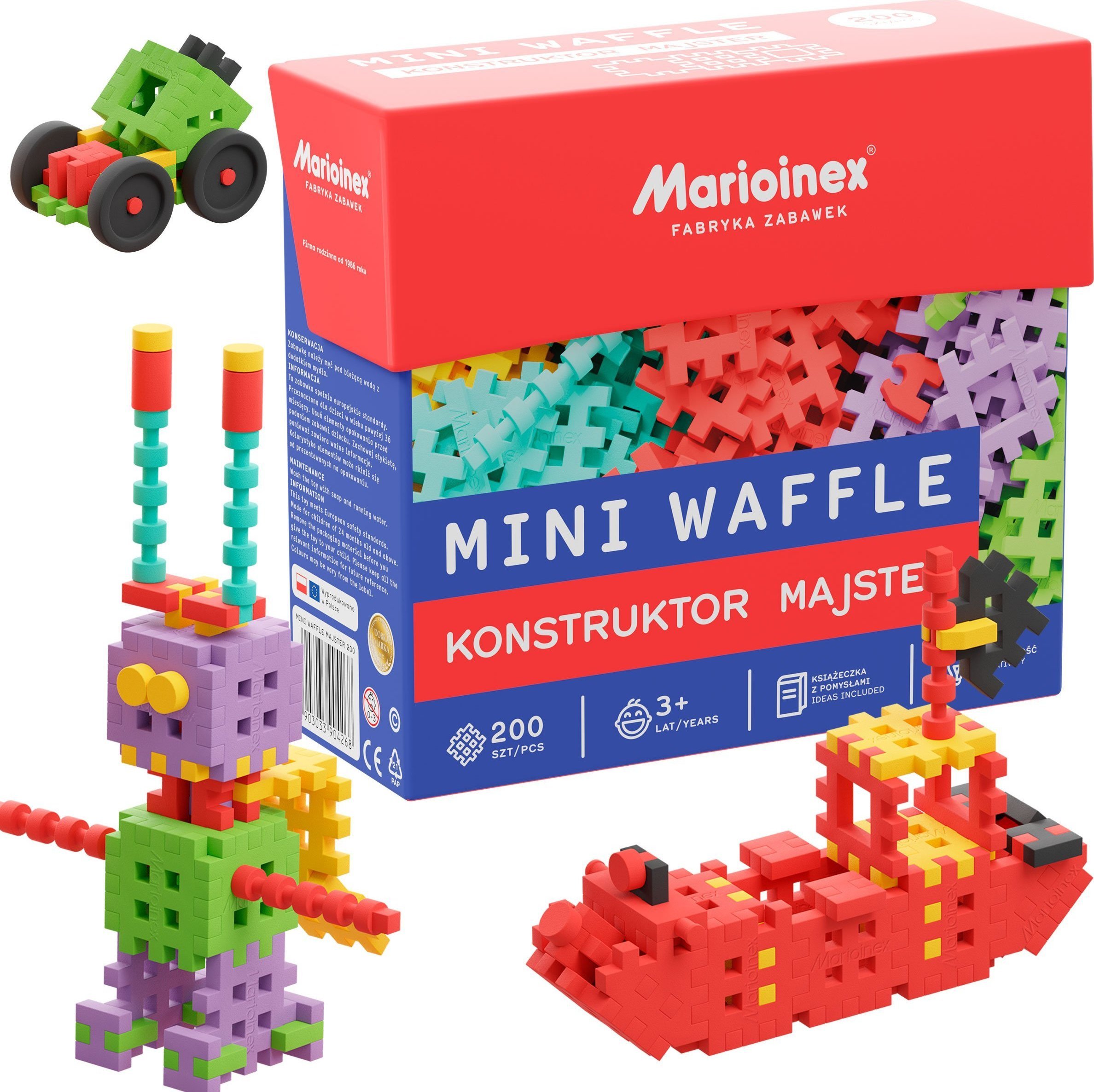 Marioinex Klocki Mini Waffle 200 el. Konstruktor Majster (519287)