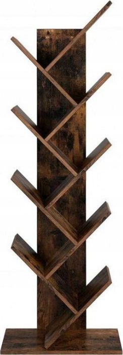 Songmics Półka na książki w kształcie drzewa brązowa 8 półek VASAGLE