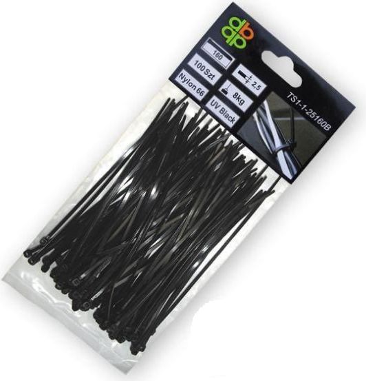 Bradas Opaska plastikowa czarna 3,6 x 370 100szt. (TS1136370B)