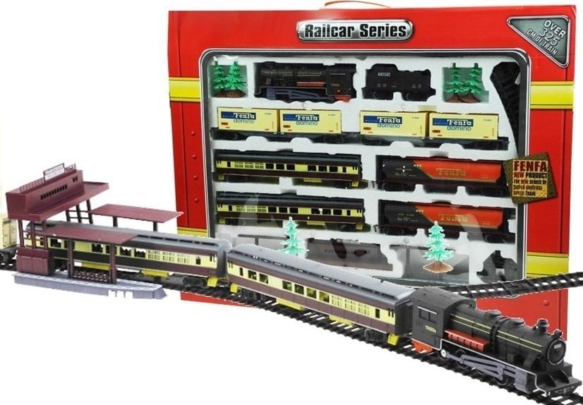 LeanToys Kolejka FENFA Gigant 7 Wagonów Światło 10m LEAN Toys