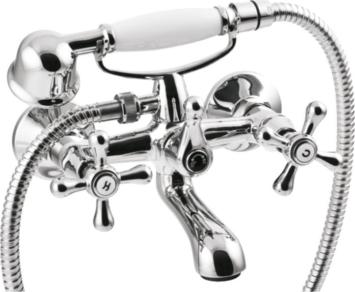 Bateria wannowa Invena Roma ścienne chrom (BW-21-00S-L)