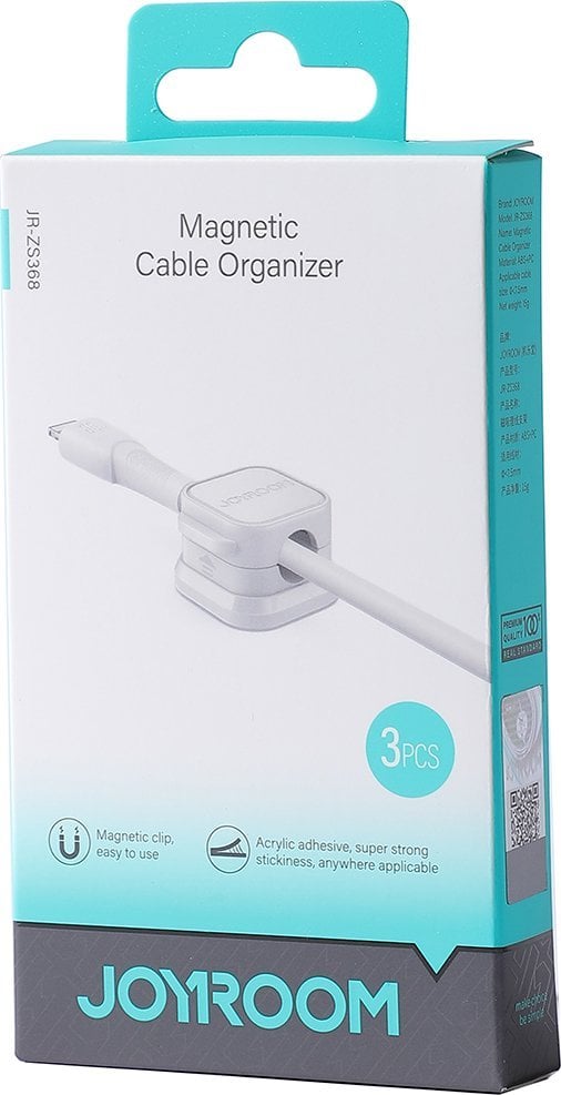 Organizer Joyroom Organizer do kabli Joyroom JR-ZS368 magnetyczny biały [3 PACK]