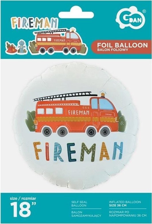 GoDan Balon foliowy Fireman okrągły