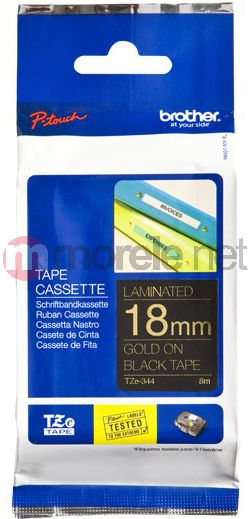 Brother 18mm Gold on Black (TZE344)