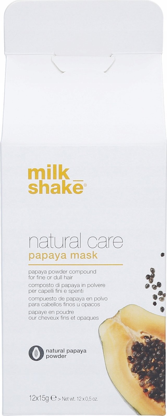 Milk Shake Set, Natural Care* Papaya Hair Treatment Powder Mask, For Fine & Dry Hair, 12 pcs, 15 g For Women