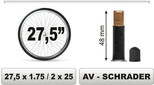 Carcommerce Dętka do roweru 27,5 x 1,75 / 2x25 AV