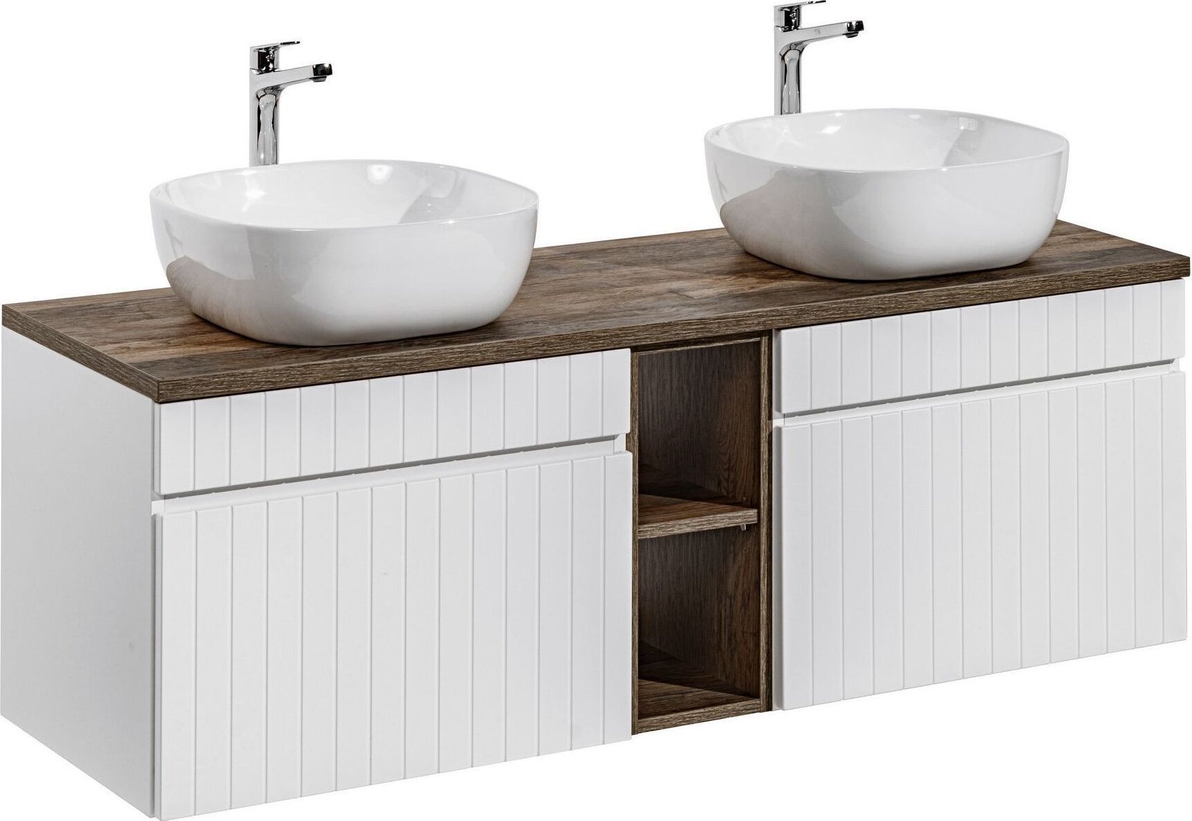 Comad Szafka z umywalką i regałem, Iconic, 140x46x46 cm, biały, mat