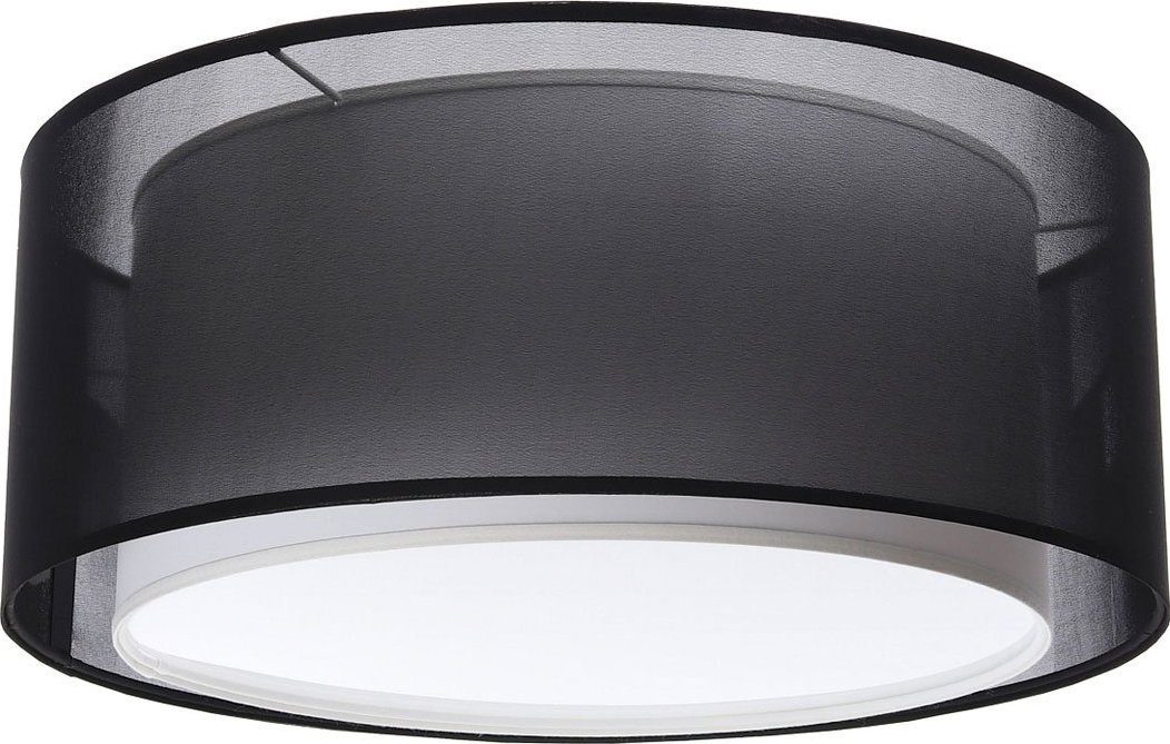 Lampa sufitowa Lumes Czarny elegancki plafon sufitowy z abażurem - S437-Estera