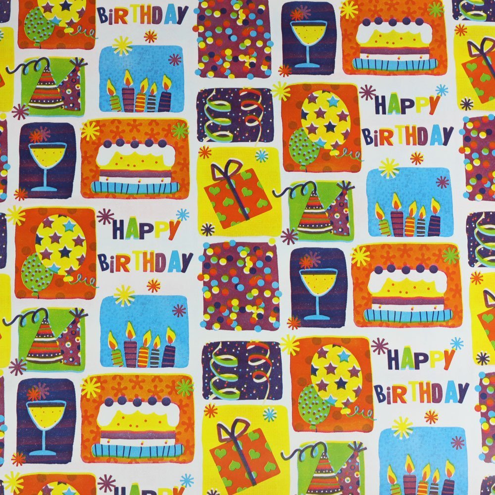 Papier do prezentów 57cmx25m Urodzinowy 25A