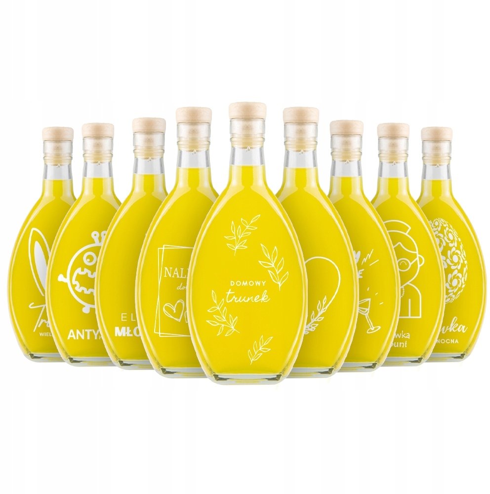 10x Butelki ELIPSA 200ml z nadrukiem na nalewki