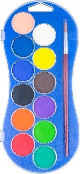 Carioca Vandfarve sæt m/pensel Ø30mm 12 farver ass.