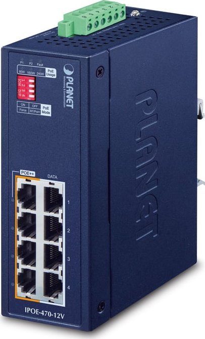 Switch Planet PLANET IP30 Industrial 4-port Gigabit Ethernet (10/100/1000) Obsługa PoE Niebieski