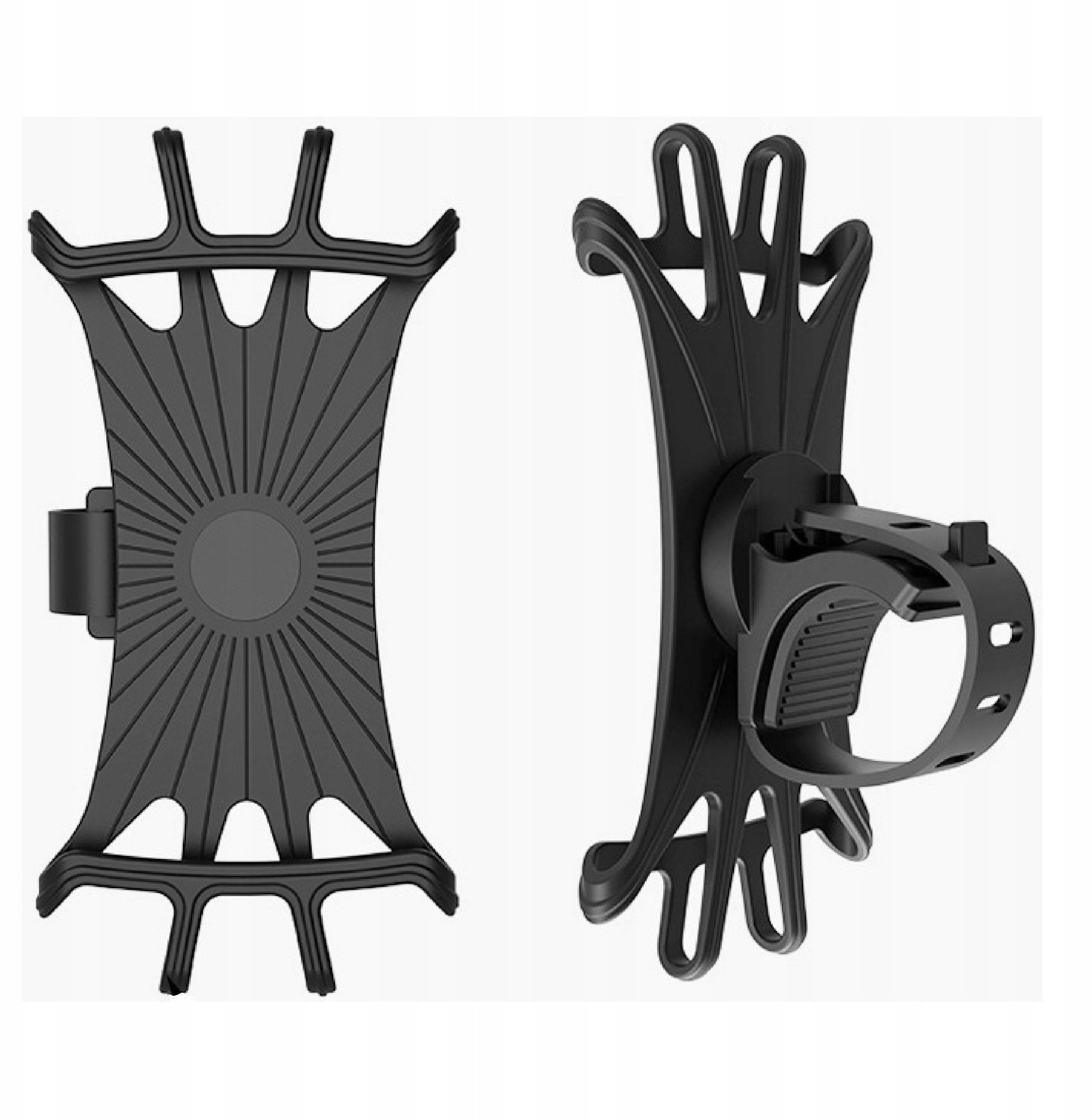 Uchwyt na telefon do roweru obrotowy silikonowy czarny stabilny