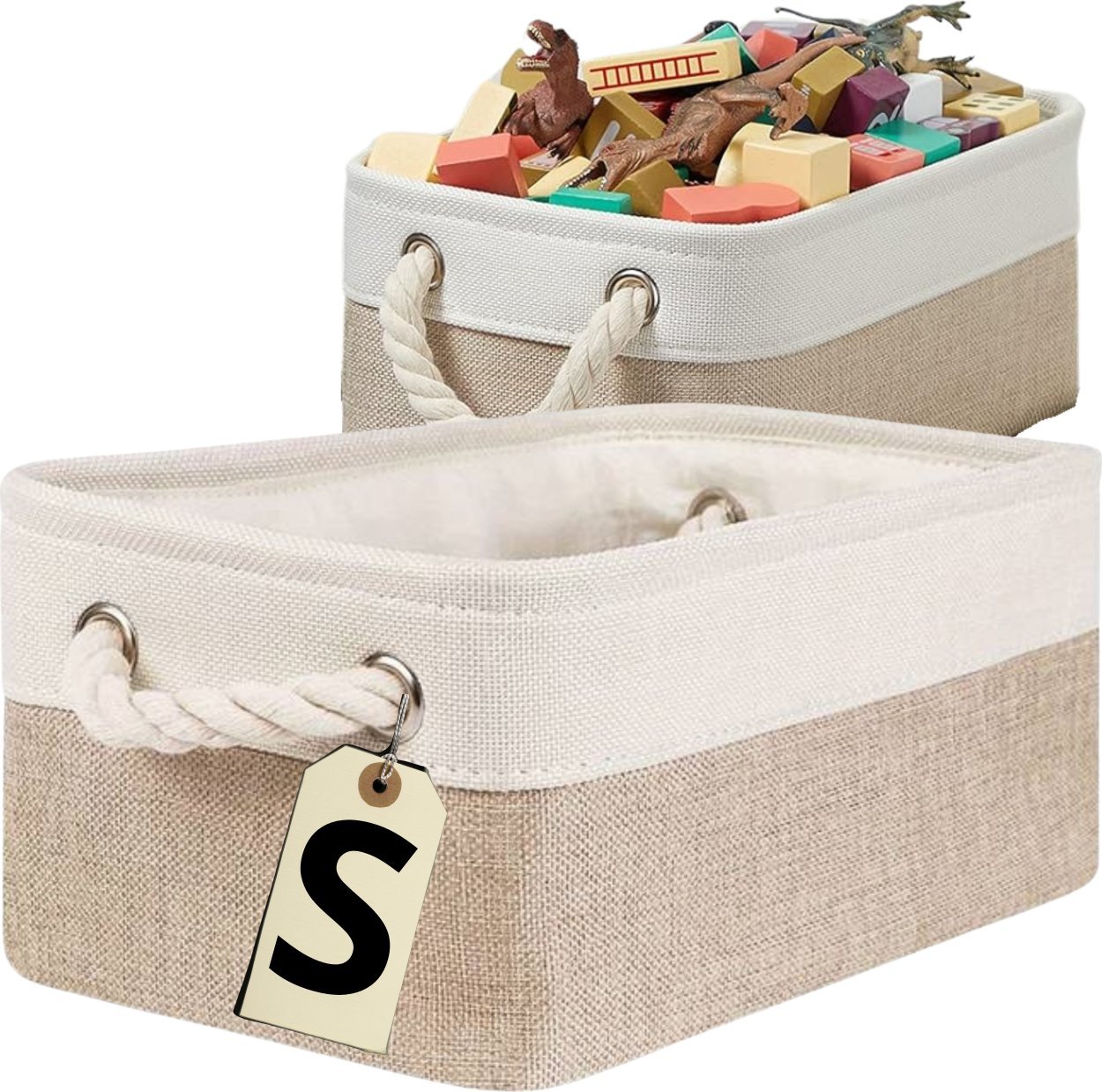 Iteams4Now Organizer do przechowywania boho kosz pojemnik na pranie zabawki łazienka S