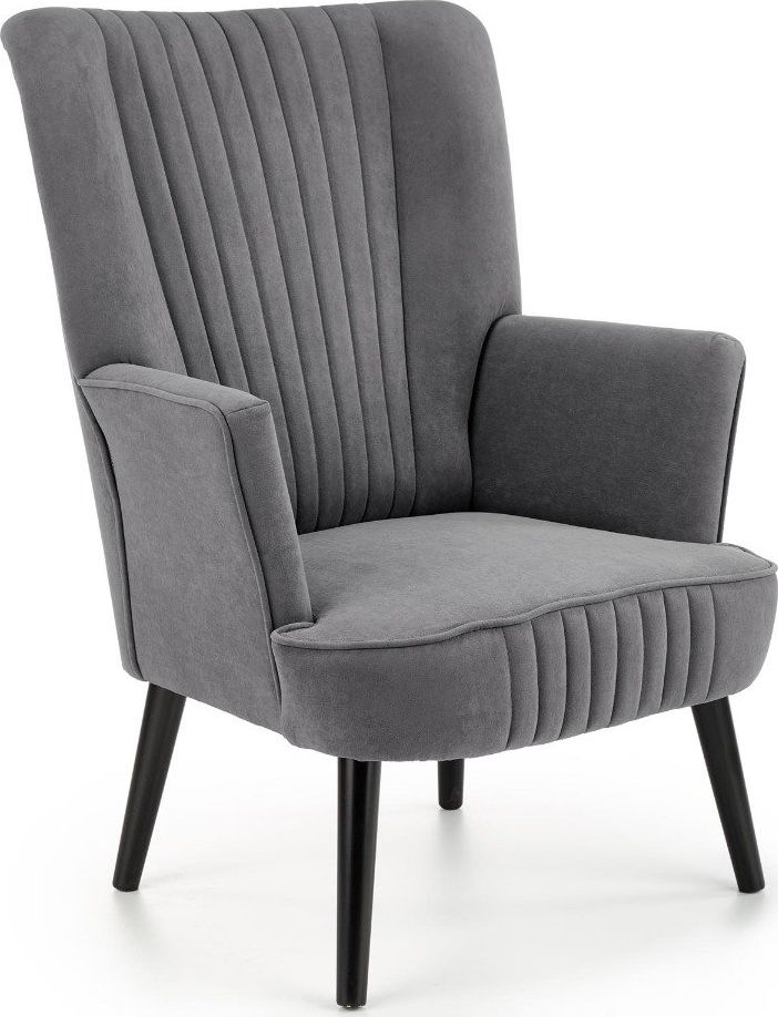 Halmar Fotel do salonu DELGADO VELVET szary