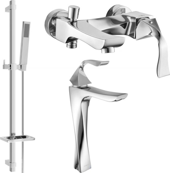 Mexen Mexen Estrella DQ02 zestaw wannowy, chrom - 72313DQ02-00