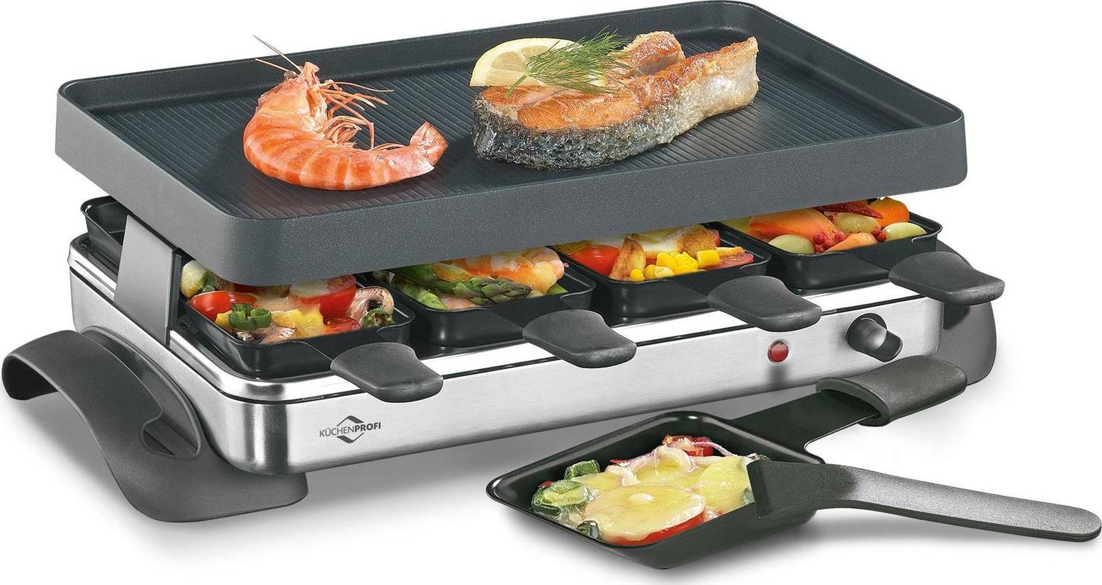 Grill elektryczny Kuchenprofi raclette / grill stołowy, dla 8 osób, 47 x 24,5 x 13,5 cm