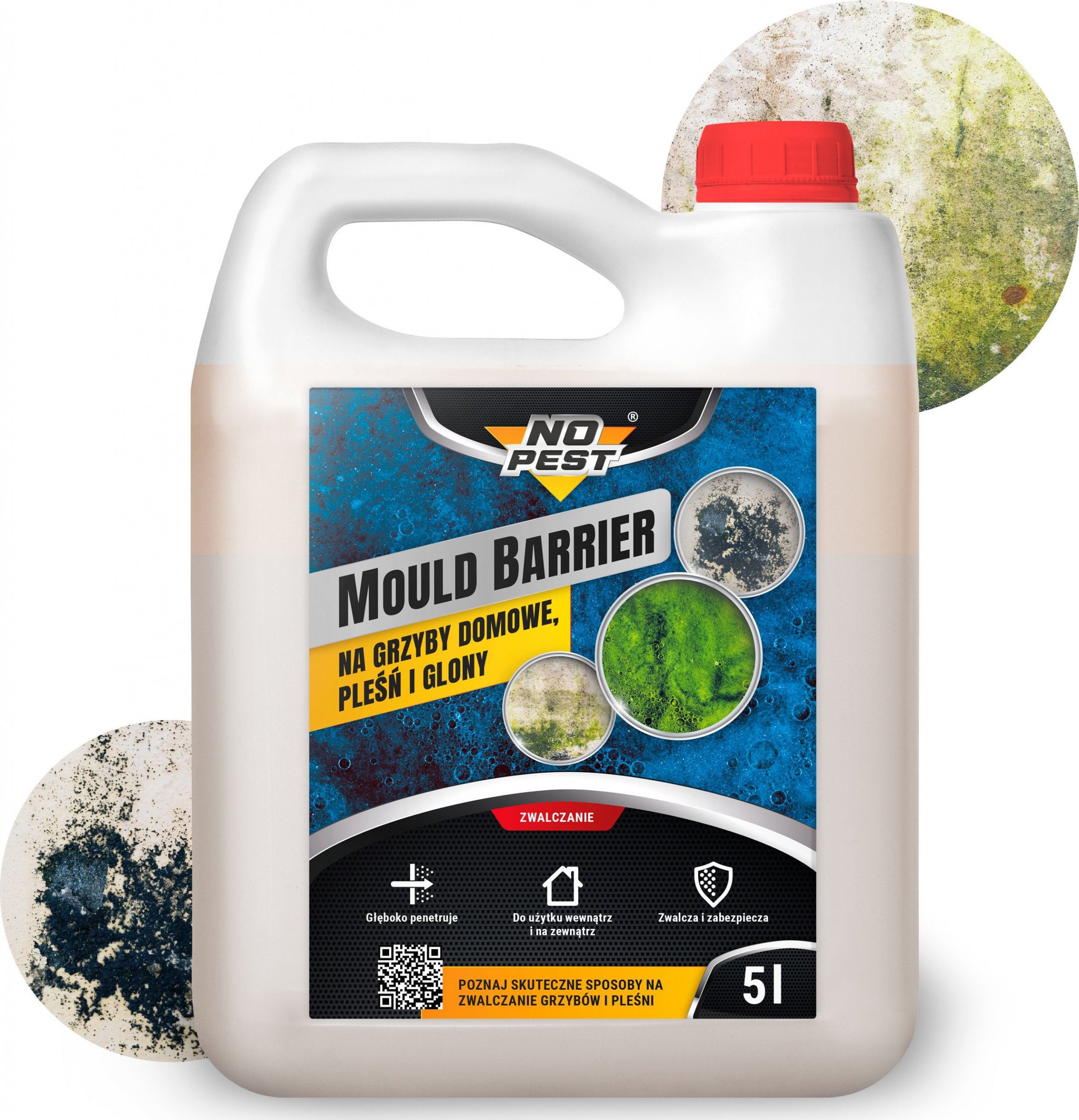 NO PEST Preparat Płyn Środek na Grzyby Domowe Pleśń i Glony 5L Preparat XXL do Usuwania Grzyba i Pleśni