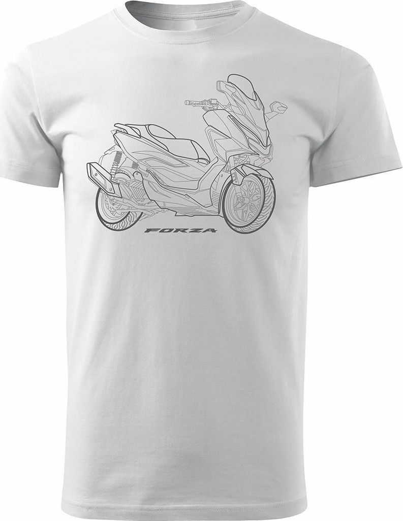 Topslang Koszulka ze skuterem na skuter Honda Forza męska biała REGULAR S
