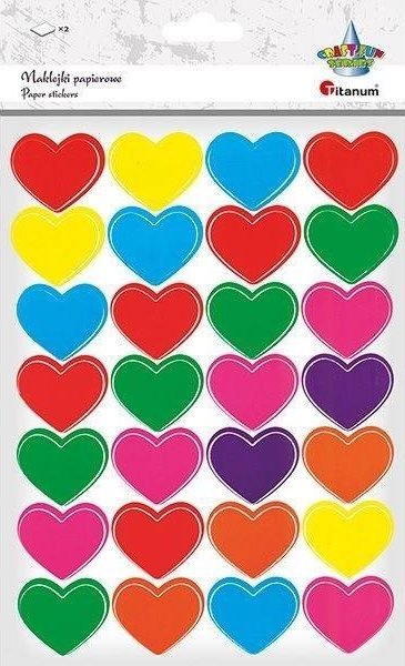 Titanum Naklejki papierowe serca 56szt.