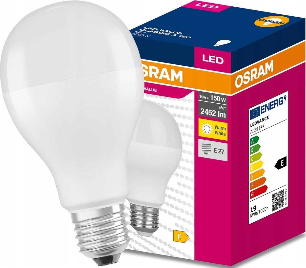 Osram OSRAM VALUE E27 19W/827 CLA150W teplá 2700k