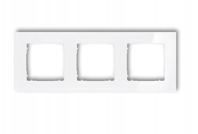 Ramka potrójna Karlik Icon 0-0-IRSK-3 uniwersalna kwadratowa efekt szkła biała