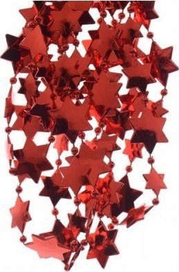 Kaemingk Sznur koralików girlanda na choinkę gwiazdki 2,7 m czerwone