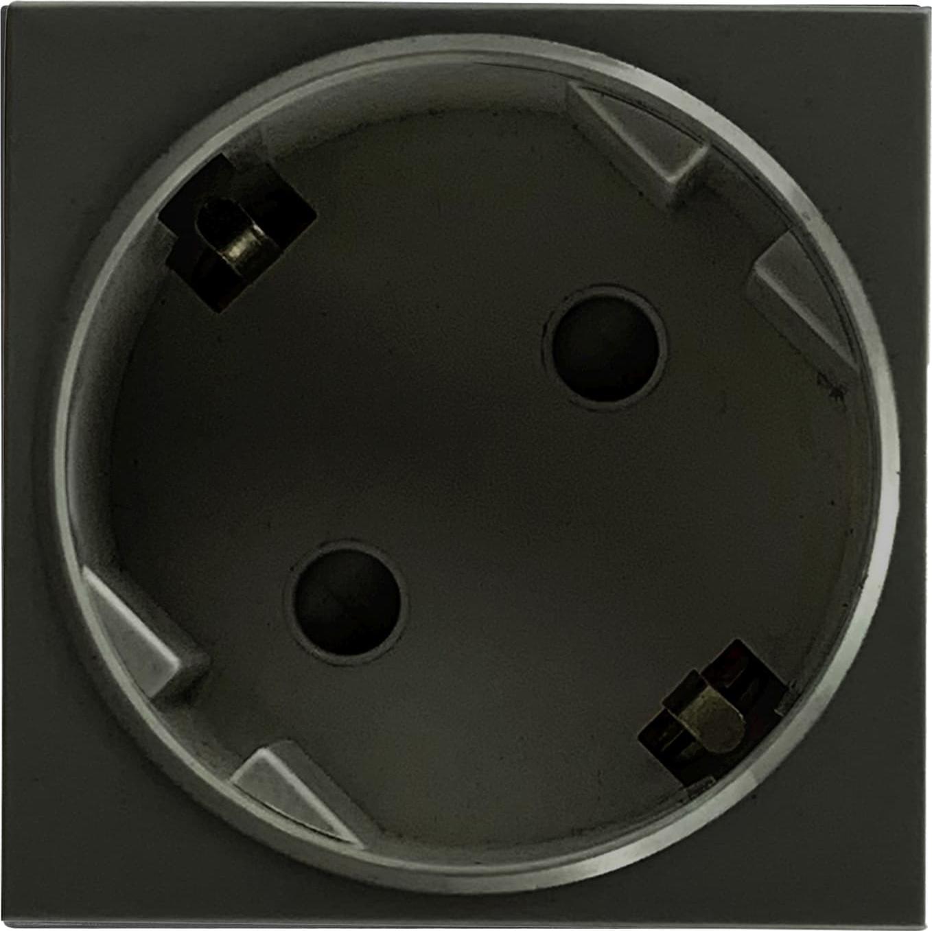 Orno NOEN GS, gniazdo modułowe 45x45mm kątowe - 45 1x2P+Z, typ F Schuko, 16A 250V, czarne