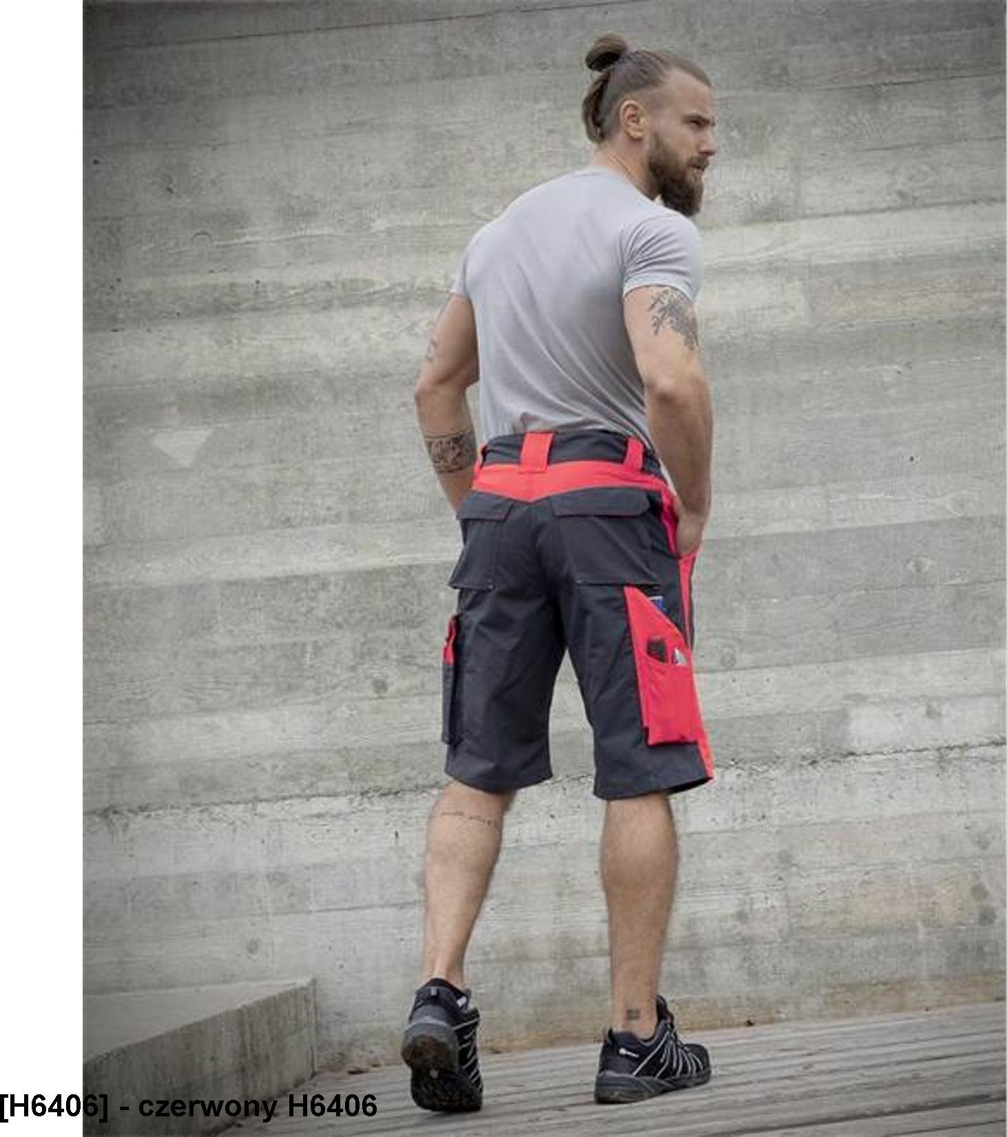 Ardon ARDON NEON - szorty spodenki czarno-żółte r. - czerwony H6406 46